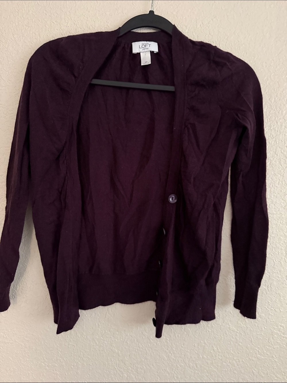 LOFT Women's Plum Open-Front Cardigan